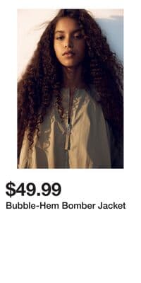 Bubble-Hem Bomber Jacket