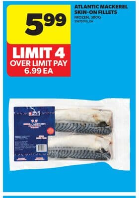 ATLANTIC MACKEREL SKIN-ON FILLETS, 300 G