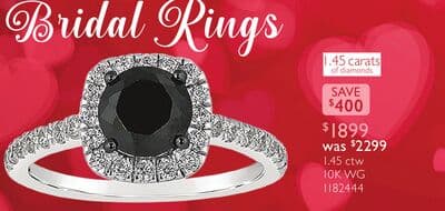 10K White Gold Black & White 1.45CTW Diamond Bridal Ring
