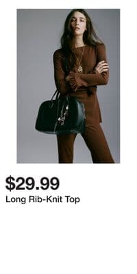 Long Rib-Knit Top