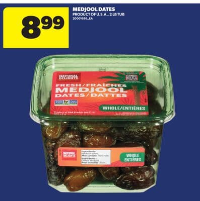 MEDJOOL DATES, 2 LB TUB