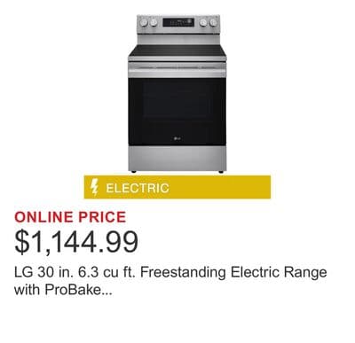 LG 30 in. 6.3 cu ft. Freestanding Electric Range with ProBake Convection