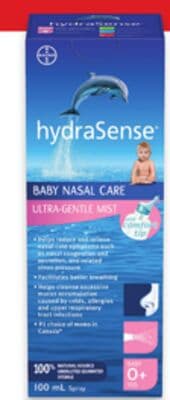 hydraSense baby or medium stream nasal care