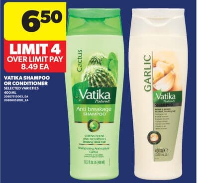 VATIKA SHAMPOO OR CONDITIONER, 400 ML