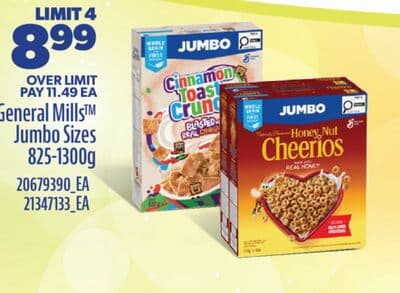 GENERAL MILLS TM JUMBO, SIZES 825-1300G