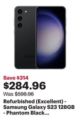 Refurbished (Excellent) - Samsung Galaxy S23 128GB - Phantom Black - Unlocked