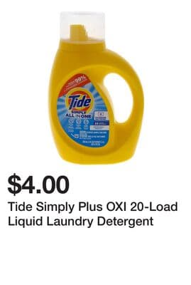 Tide Simply Plus OXI 20-Load Liquid Laundry Detergent