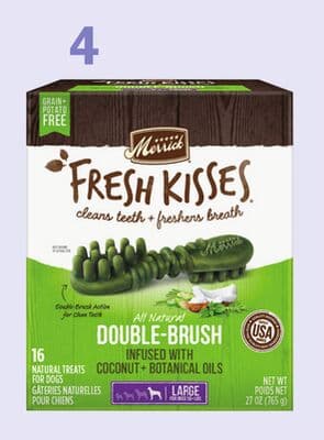 Merrick Fresh Kisses Double-Brush Coconut & Botanical Oils Large Breed Dog Treats