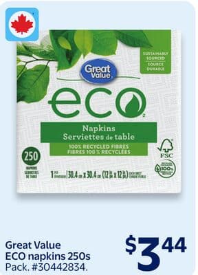 Great Value ECO napkins 250s