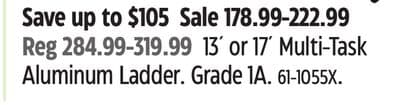 Mastercraft 13´ or 17´ Multi-Task Aluminum Ladder