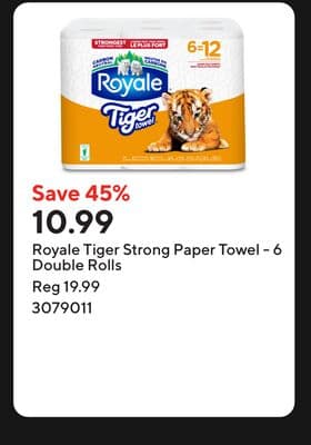 Royale Tiger Strong Paper Towel - 6 Double Rolls