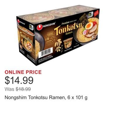 Nongshim Tonkotsu Ramen, 6 x 101 g