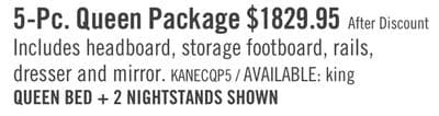 Kane 5pc Bedroom Set with Storage Bed, Dresser & Mirror, Vegan Leather, Brown - Queen Size