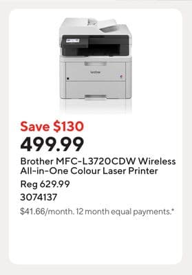 Brother MFC-L3720CDW Wireless All-in-One Colour Laser Printer