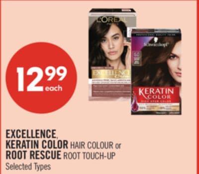 EXCELLENCE, KERATIN COLOR HAIR COLOUR or ROOT RESCUE ROOT TOUCH-UP