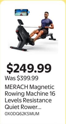 MERACH Magnetic Rowing Machine 16 Levels Resistance Quiet Rower with Bluetooth for Home Use