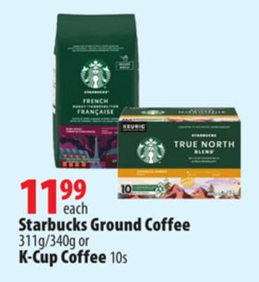 Starbucks Ground Coffee 311g/340g or K-Cup Coffee 10s
