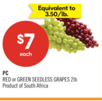 PC RED or GREEN SEEDLESS GRAPES