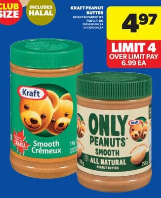 KRAFT PEANUT BUTTER, 750 G /1 KG