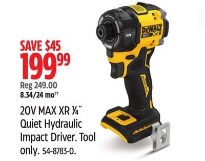 Dewalt 20V MAX XR 1⁄4˝ Quiet Hydraulic Impact Driver