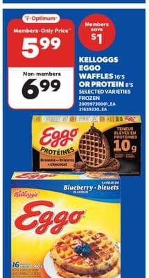 KELLOGGS EGGO WAFFLES 16' S OR PROTEIN 8' S