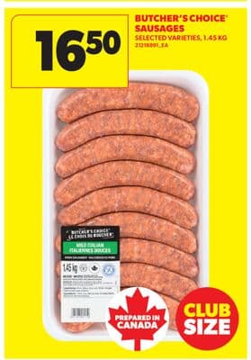 BUTCHER'S CHOICE® SAUSAGES, 1.45 KG