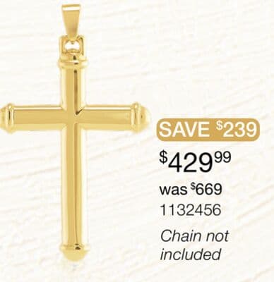 10K Yellow Gold Cross Pendant