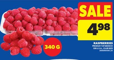 RASPBERRIES, 340 G