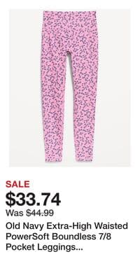 Old Navy Extra-High Waisted PowerSoft Boundless 7/8 Pocket Leggings – No Front Seam