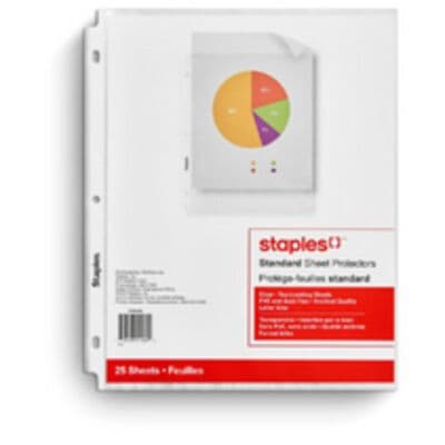 Staples Standard Clear Sheet Protectors, 25 pk