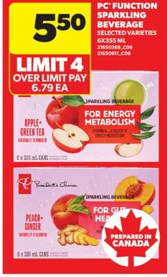 PC® FUNCTION SPARKLING BEVERAGE, 6X355 ML