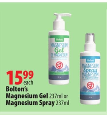 Bolton's Magnesium Gel 237ml or Magnesium Spray 237ml