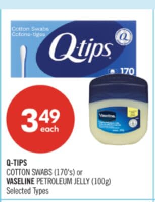 Q-TIPS COTTON SWABS (170's) or VASELINE PETROLEUM JELLY (100g)
