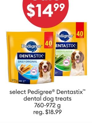 Sale $14.99 select Pedigree® Dentastix™ dental dog treats
