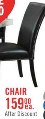 Cami Dining Chair with Vegan-Leather Fabric - Black