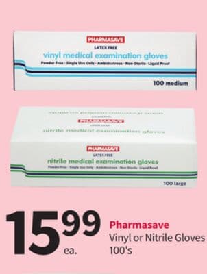 Pharmasave Vinyl or Nitrile Gloves