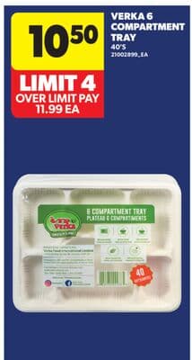 VERKA 6 COMPARTMENT TRAY, 40'S