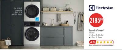 Electrolux 5.1/8.0 Cu. Ft. Front-Load Laundry Tower - White - ELTE730CAW