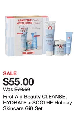First Aid Beauty CLEANSE, HYDRATE + SOOTHE Holiday Skincare Gift Set