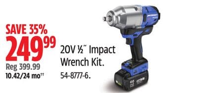Mastercraft 20V 1⁄2˝ Impact Wrench Kit