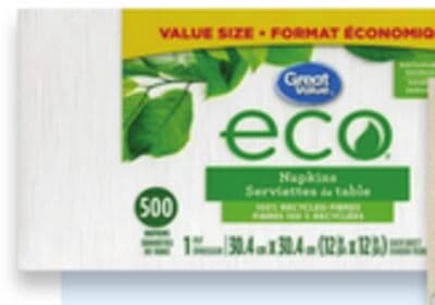 Great Value Eco napkins 500s