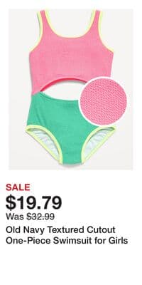Old Navy Textured Cutout One-Piece Swimsuit for Girls