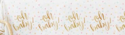 'Oh Baby' Rectangle Paper Table Cover 54x84 - in