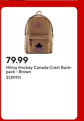 Hilroy Hockey Canada Crest Backpack - Brown