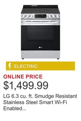 LG 6.3 cu. ft. Smudge Resistant Stainless Steel Smart Wi-Fi Enabled Fan Convection Electric Slide-in Range with Air Fry and EasyClean