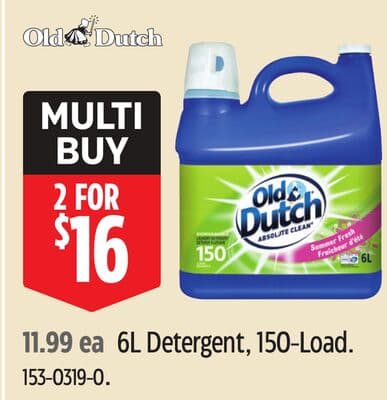 Old Dutch 6L Detergent, 150-Load