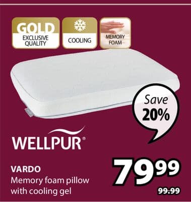 WELLPUR VARDO Memory foam pillow with cooling gel
