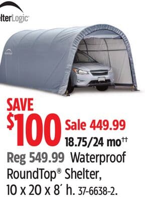 Shelter Logic Waterproof RoundTop® Shelter, 10 x 20 x 8´ h.