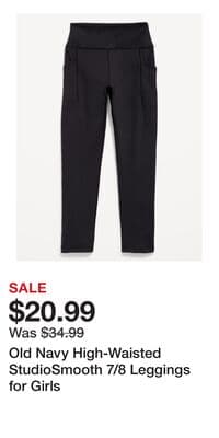 Old Navy High-Waisted StudioSmooth 7/8 Leggings for Girls