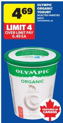 OLYMPIC ORGANIC YOGURT, 650 G